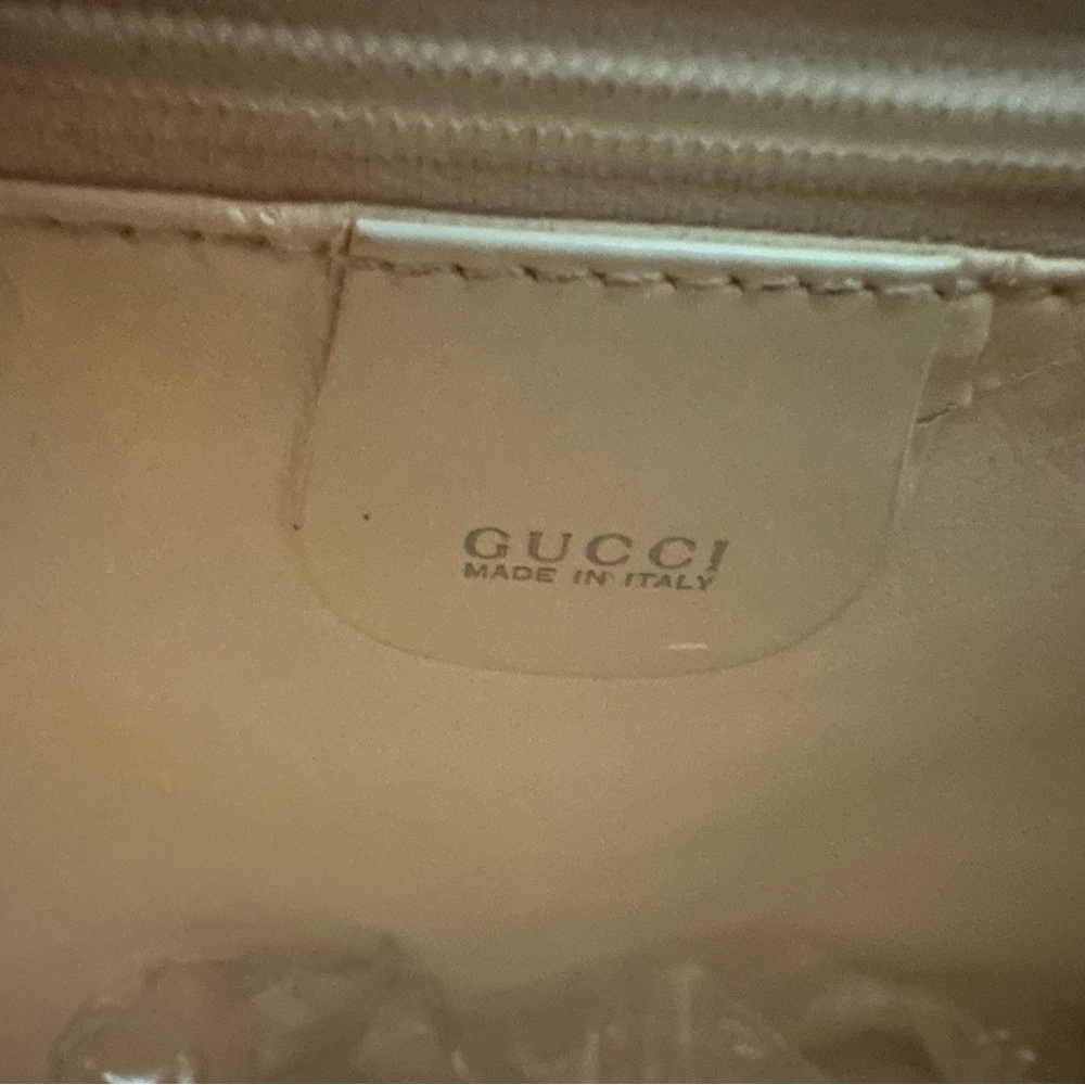 Vintage Gucci White/Cream Patent Leather Tote